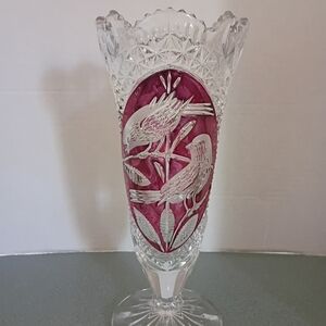 VTG HOFBAUER BYRDES CRYSTAL VASE‎